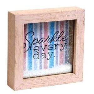 Natural color glitter shadow box